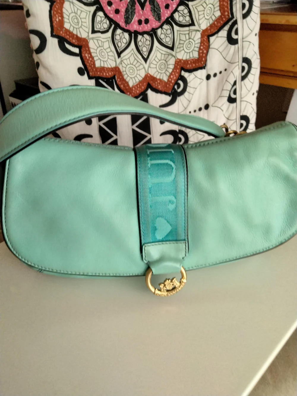 Vintage Mint Green Juicy Couture Shoulder Bag with Heart Accent